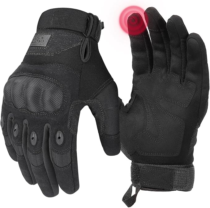 KEMIMOTO Tactical Gloves for Men, Touchscreen Motorcycle Gloves with Hard Shell & Palm Padding for Sports Motorcycle Cycli...