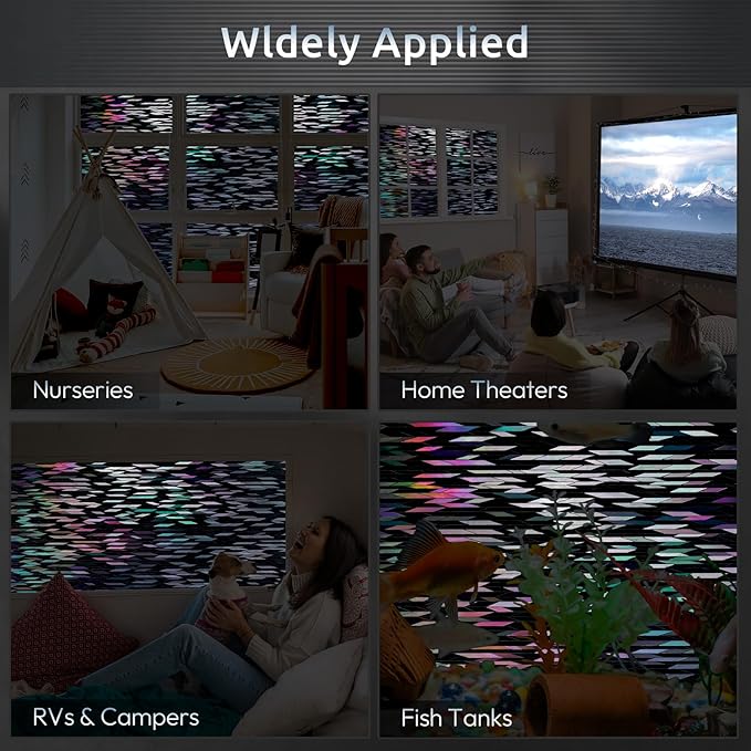 rabbitgoo Window Privacy Film, Total Blackout Window Film, Stained Glass Heat Control Glass Thermal Sticker, Room Darkening Door Cover, Anti-UV Privacy Cling with Installation Tools, 23.6" x 78.5"