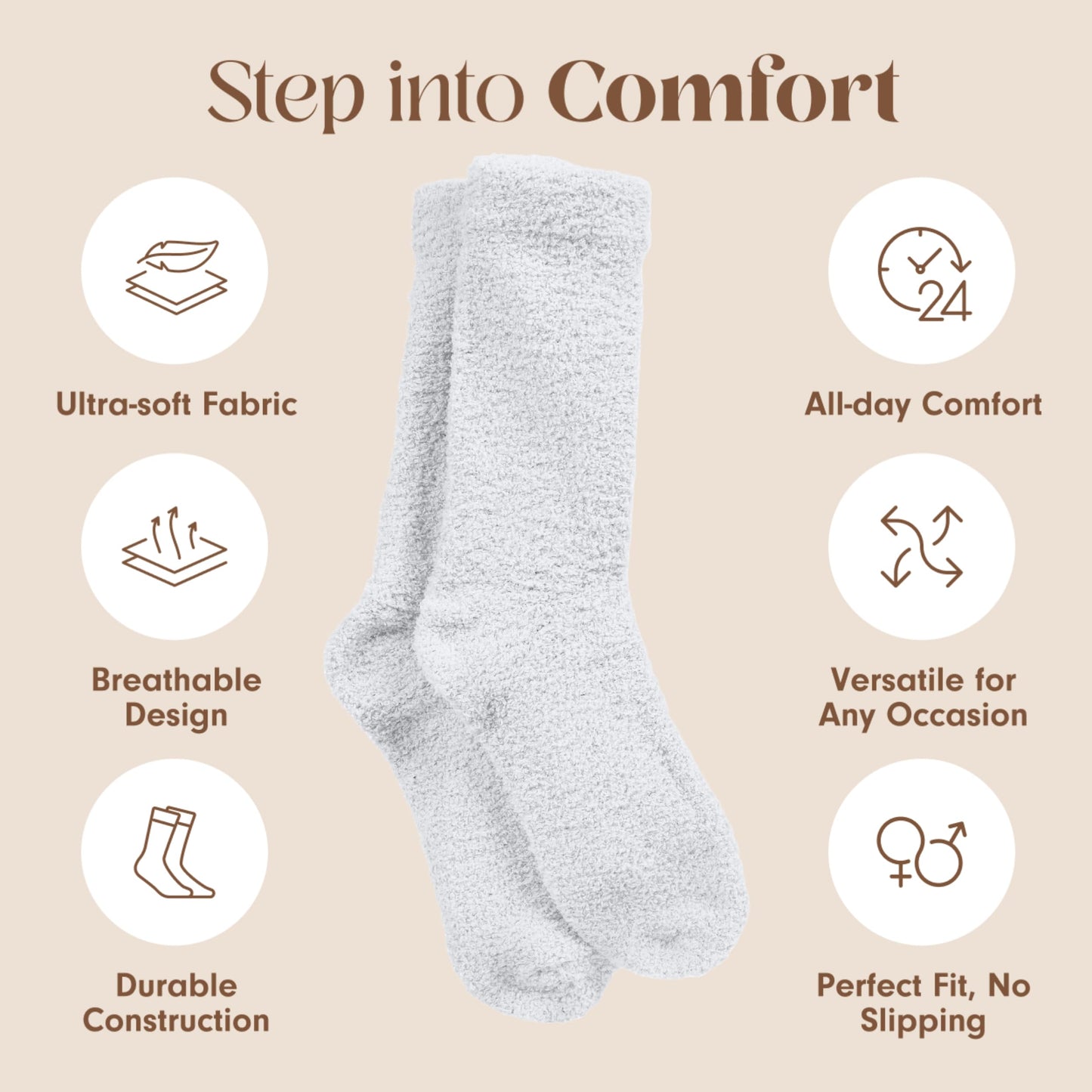 Unboxme Cloud Fuzzy Socks | One Size Fits Most (US 6–12) | Ultra-Soft Sleep & Bed Socks | Machine Washable | Gift-Ready | 100% Polyester