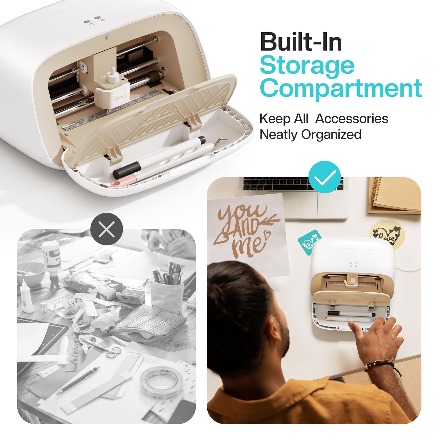 Likcut Vinyl Cutter Machine S501 - Smart Compact Sticker Maker for Vinyl & Paper Crafts, Portable Plotter DIY Cutting Machine for Sticker Joy Craft & Party Supplies, Gifts for Crafters