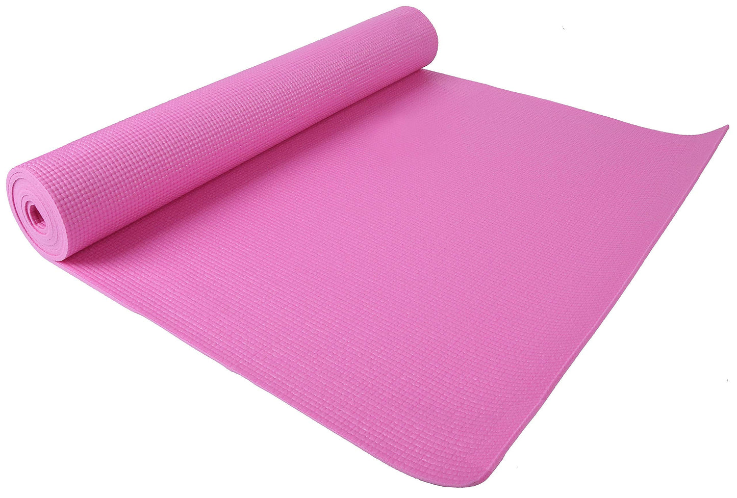 Fitvids 1/4-Inch High Density Thick Non Slip Yoga Mat with Knee Pad and Carrying Strap for Workout, Pilates, Gym Home Exercise, Pink