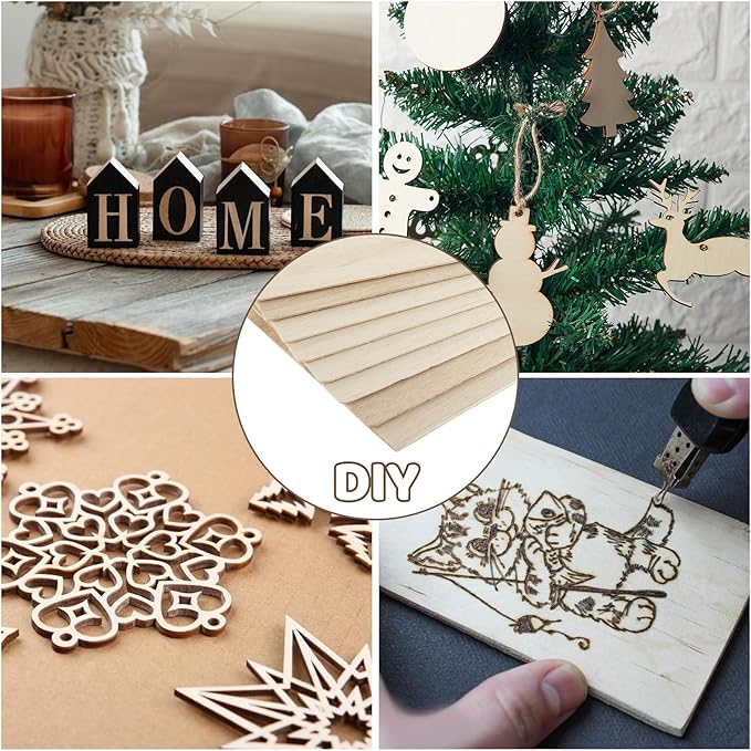 MIVIDE 20 Pack Balsa Wood, 7.9”x11.8” Balsa Wood Sheet, 2 mm Thin Natural Unfinished Wood Boards for Wooden DIY Ornaments, Crafts, Hobby, Model Making, School and Laser Projects（200x300x2MM）