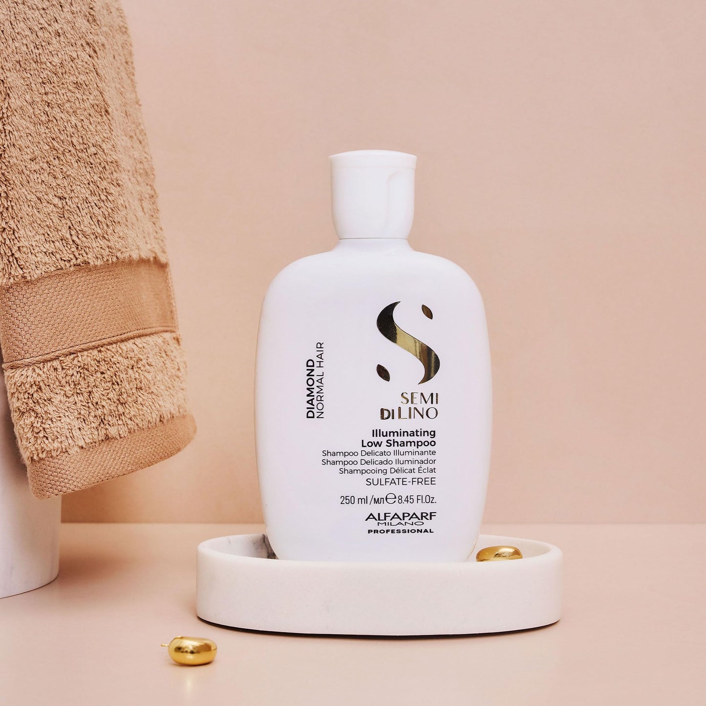 Alfaparf Milano Semi di Lino Diamond Shine Illuminating Low Shampoo - Sulfate Free - For All Hair Types- Paraben and Paraffin Fr