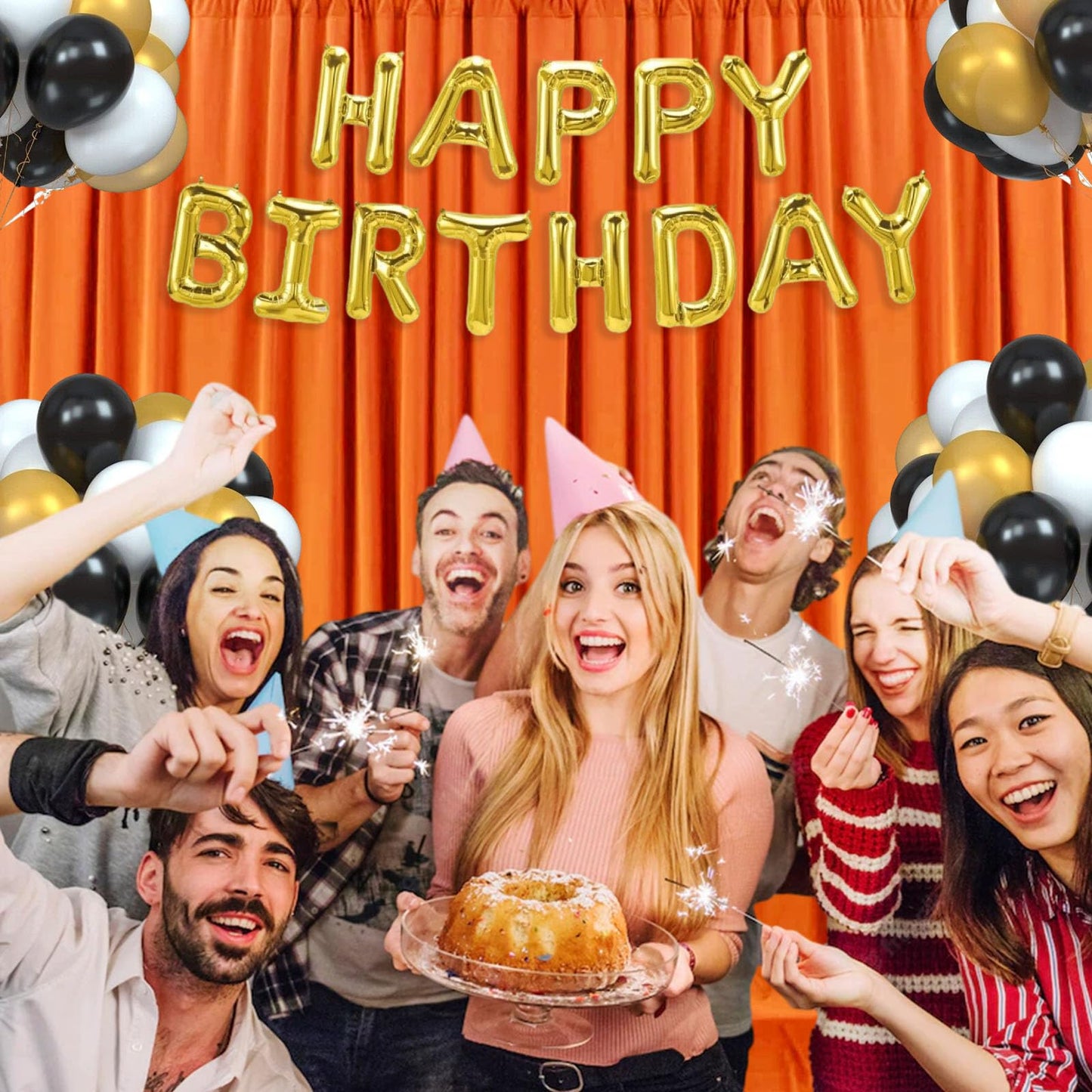 10 X 7 Feet Orange Backdrop Curtain For Partie, Background Curtains For Photoshoot, Birthday, Wedding, Halloween, Thanksgiving,