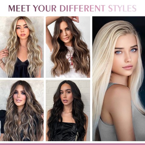 Fimislosion Real Hair Extensions Clip in Human Hair, Seamless Clip in Hair Extensions Real Human Hair, 16 Inch Clip ins extensions for women, Ash Platinum Blonde 120G 7Pcs