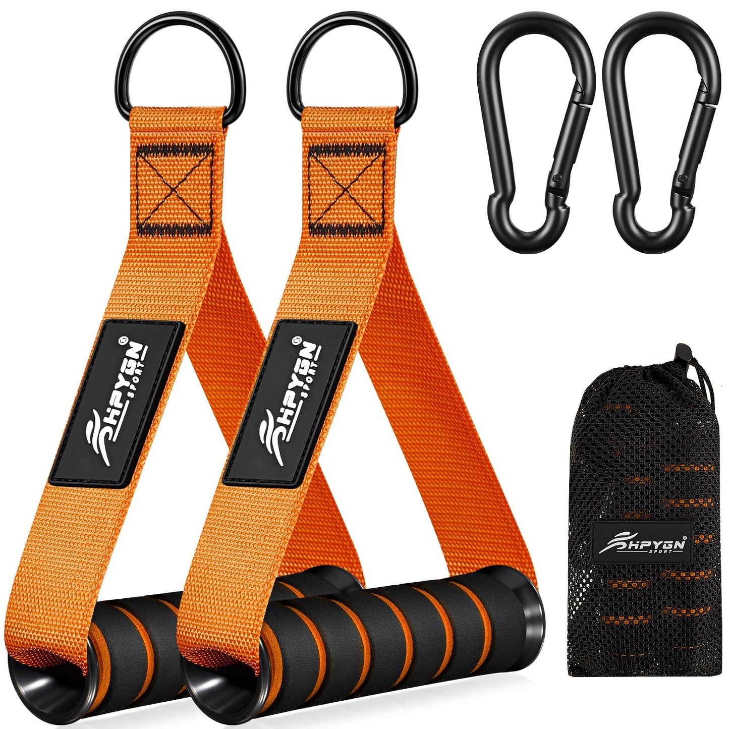 HPYGN Exercise Handles, Gym Replacement Handle Attachments for Cable Machine Pulleys, Resistance Band and Strength Trainer, Pull Down Workout Accessories, Home Gym Add On Equipment