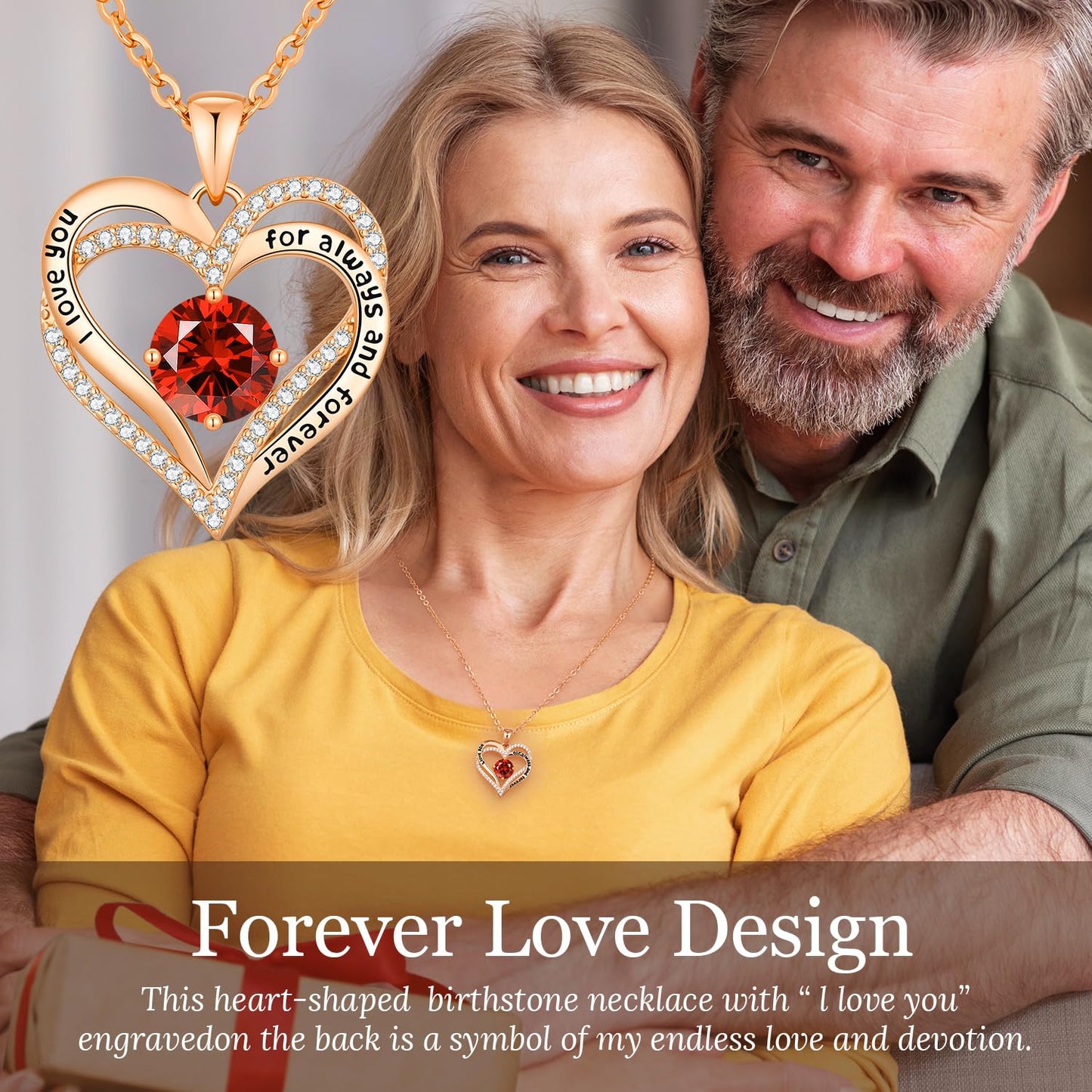 CDE Forever Love Heart Necklaces for Women, Mom, Girlfriend, Wedding Anniversary Birthday Mother Day Gift for Wife Girlfriend Jewelry with Birthstone Pendant