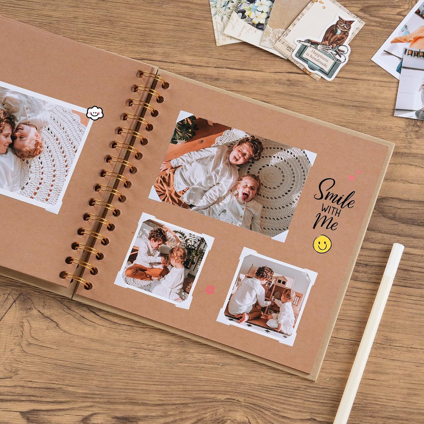 potricher 8 x 8 Inch DIY Scrapbook Album 40 Pages Hardcover Kraft Paper Scrap Book Photo Albums Memory Book for Wedding and Anniversary Family (Yellow, 8 Inch)