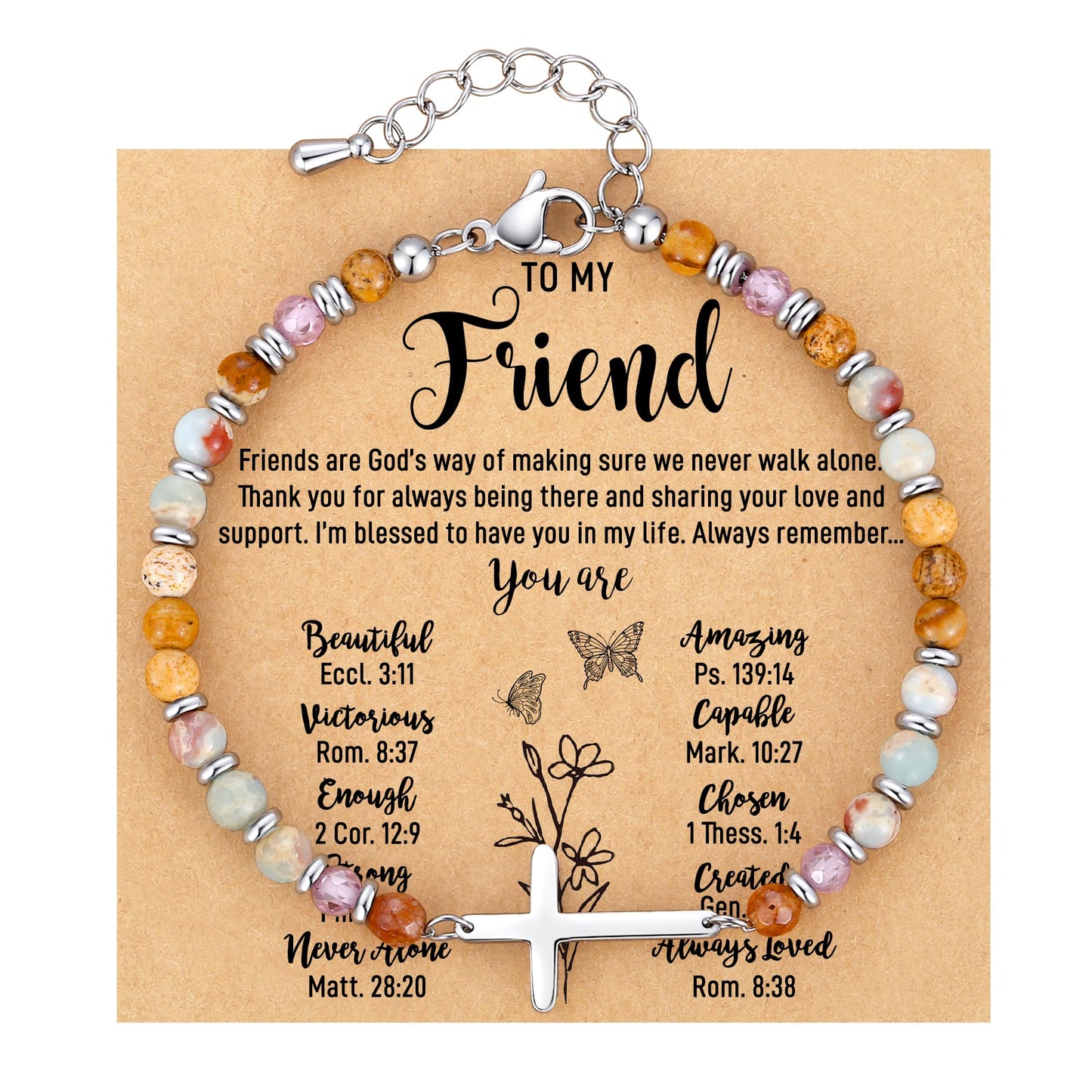AryaHozel Friendship Bracelets for Women, Cross Bracelet, Best Friend Friendship Gifts for Women, Best Friend Birthday Gifts for Woman Friends Bff Bestie Female Christmas Valentines Christian Jewelry