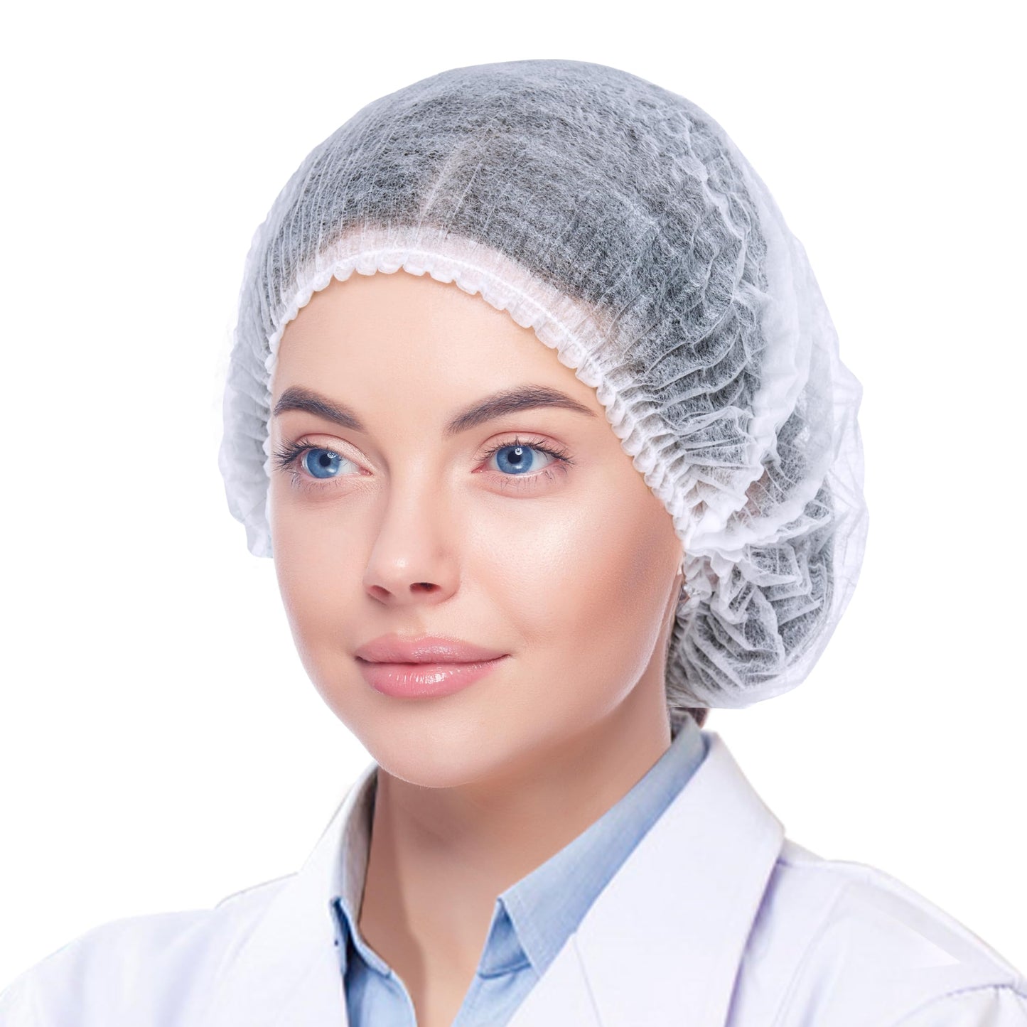 TaShow 120 Pcs Disposable Bouffant Caps, 21 Inches Hair Nets for Women and Men, Polypropylene Non-Woven Hair Nets (White)
