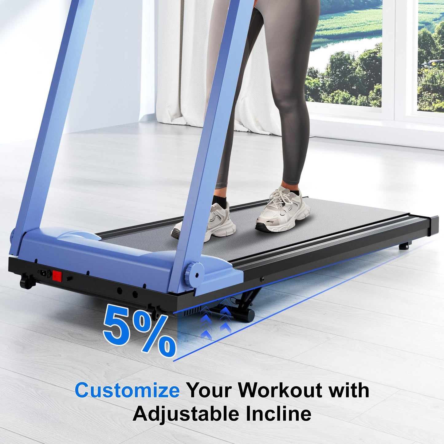 Treadmill for Home with Incline Folding Treadmills Running Machine for Small Spaces with Handle 300 LB, 3.0 HP, 7.5 MPH Foldable Treadmill with App