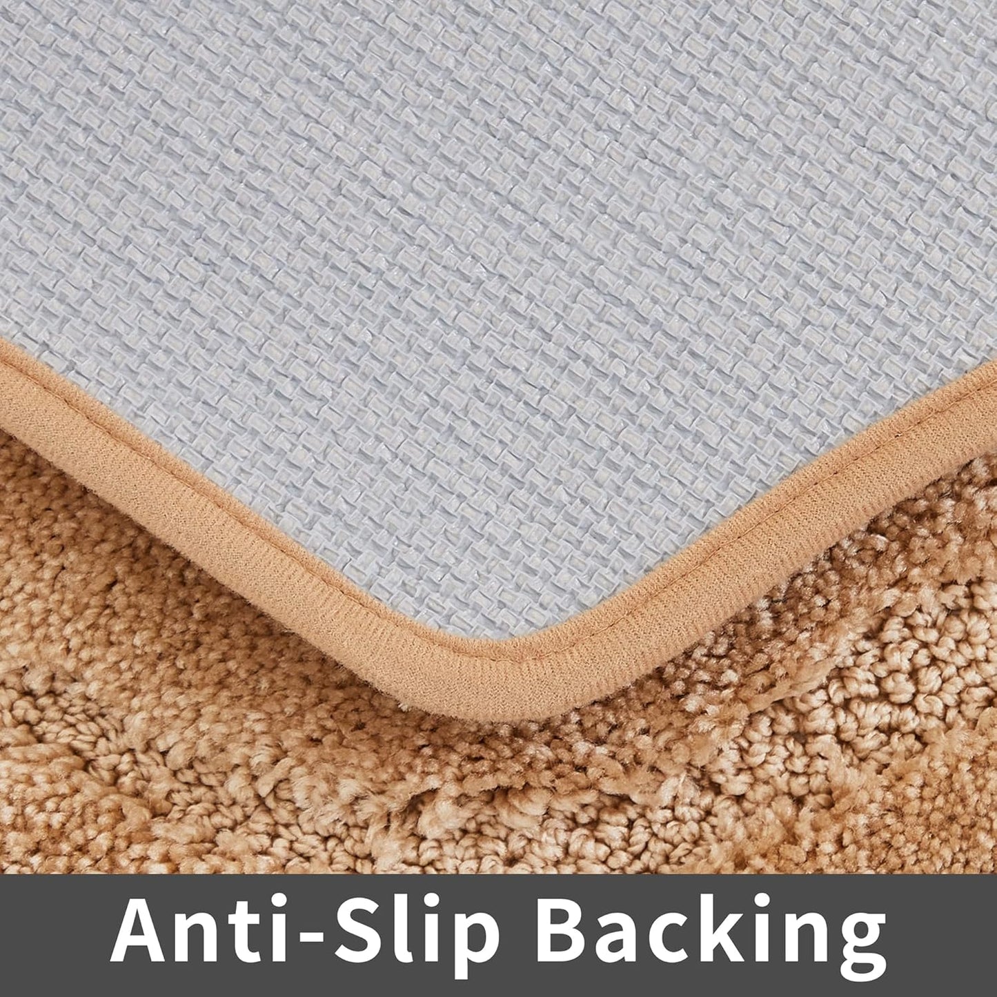 COSY HOMEER Extra Thick Bath Linen Sets Rugs for Bathroom - Anti-Slip Bath Mats Soft Plush 100% Strong Polyester Living Room Bedroom Water Absorbent(Beige,24x48 - Inches)