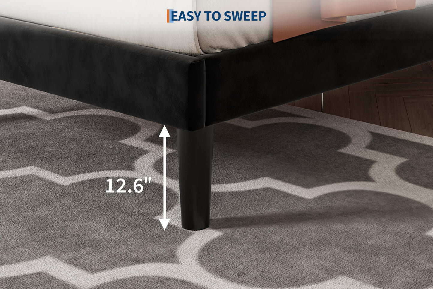 IDEALHOUSE Twin Bed Frame, Upholstered Platform Bed with Button Tufted Headboard & Under-Bed Storage Space, Sturdy Wooden Slats Support, No Box Spring Needed, Noise Free & Easy Assembly