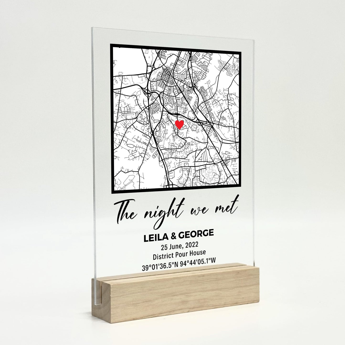 The Night We Met Personalized Map - Custom Sign Gifts Where It All Began Couple Map Gift for Her Personalized Gift Couple Gift