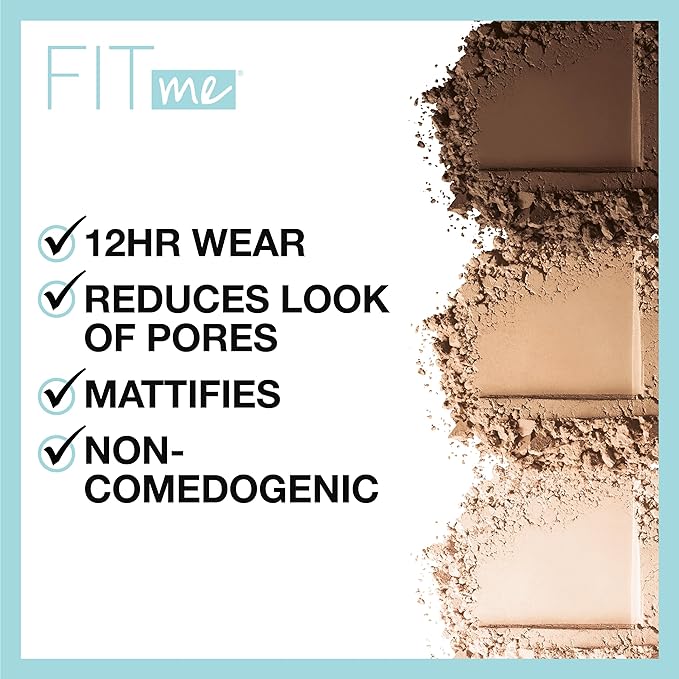 Maybelline Fit Me Matte + Poreless Pressed Face Powder Makeup & Setting Powder, Golden, 1 Count
