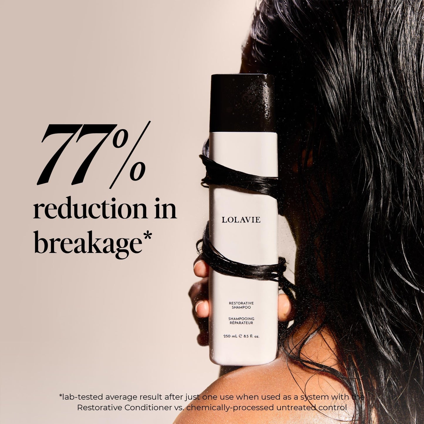 LolaVie Restorative Shampoo (8.5 oz) & Restorative Conditioner (8.5 oz) - Repairs Look of Damage, Protects from Breakage, Reduce
