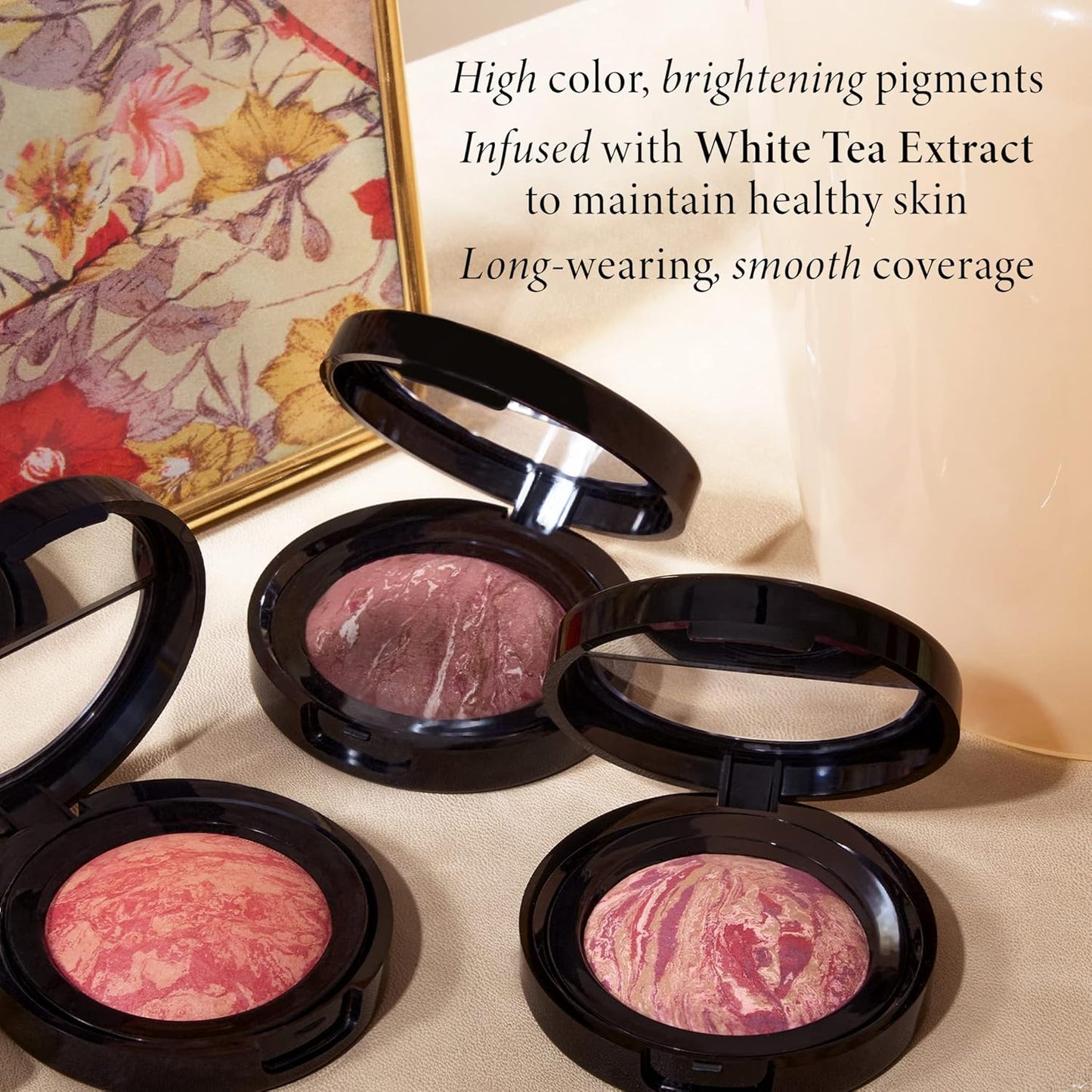 LAURA GELLER NEW YORK Baked Blush-n-Brighten Marbleized Blush + Angled Brush (02 Pink Buttercream, 47mm)