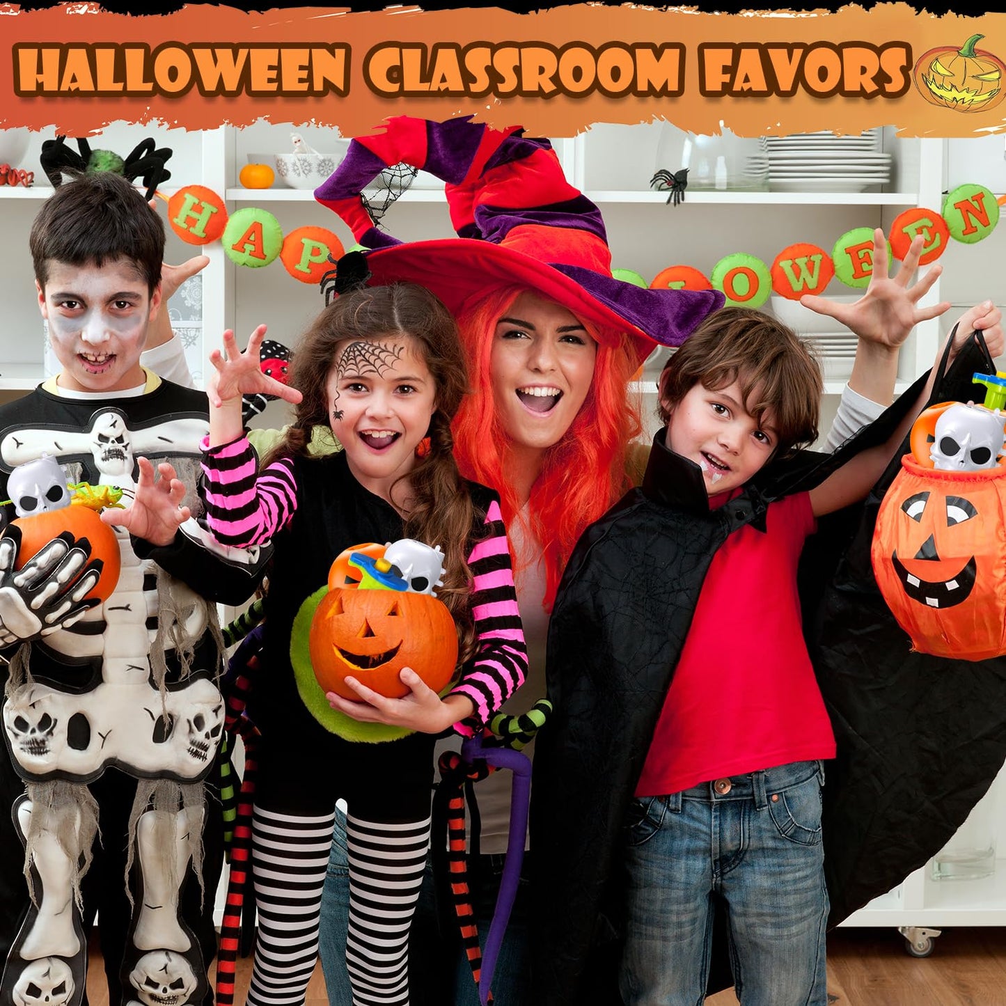 Halloween Treats Non Candy for Kids,4 Pack Light Up Spinning Tops Toys Gifts for Toddlers,Party Favors Boo Basket Goodie Bag Stuffer Fillers,Birthday Classroom Prizes for Boys Girl