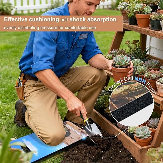 MELOTOUGH Garden Kneeling Pad, 1" Thick Soft NBR Foam Kneeling Pads for Gardening, Cleaning, Work - Lightweight & Comfortable, 15.75"x7.2" (Cactus)