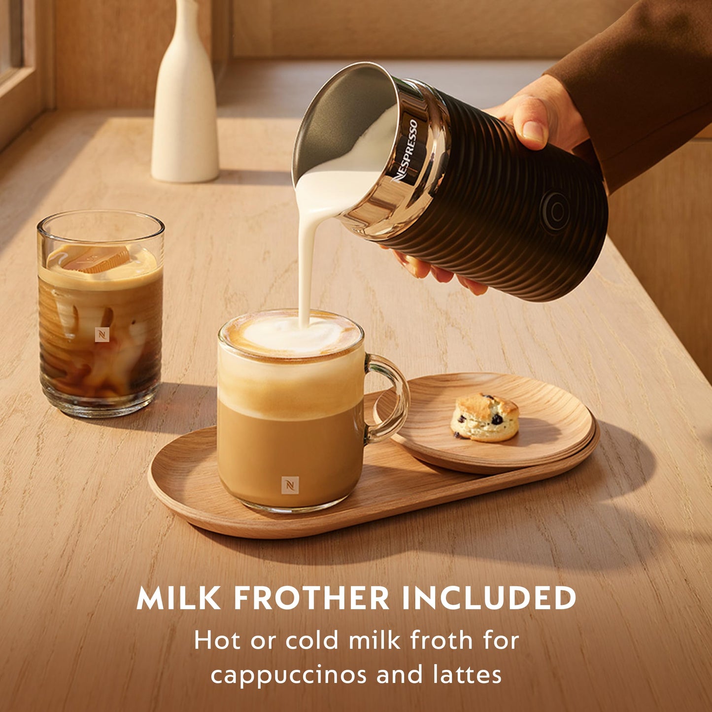 Nespresso Vertuo Coffee and Espresso Maker by Breville, Matte Black with Aeroccino Milk Frother