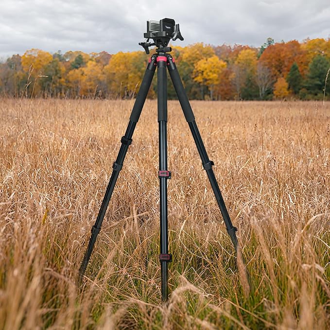Trakiom Clamping Tripod Rest with Sturdy Aluminum Frame, Lightweight, Provides Stability, Adjustable Legs, and Hands-Free Operation for Outdoors
