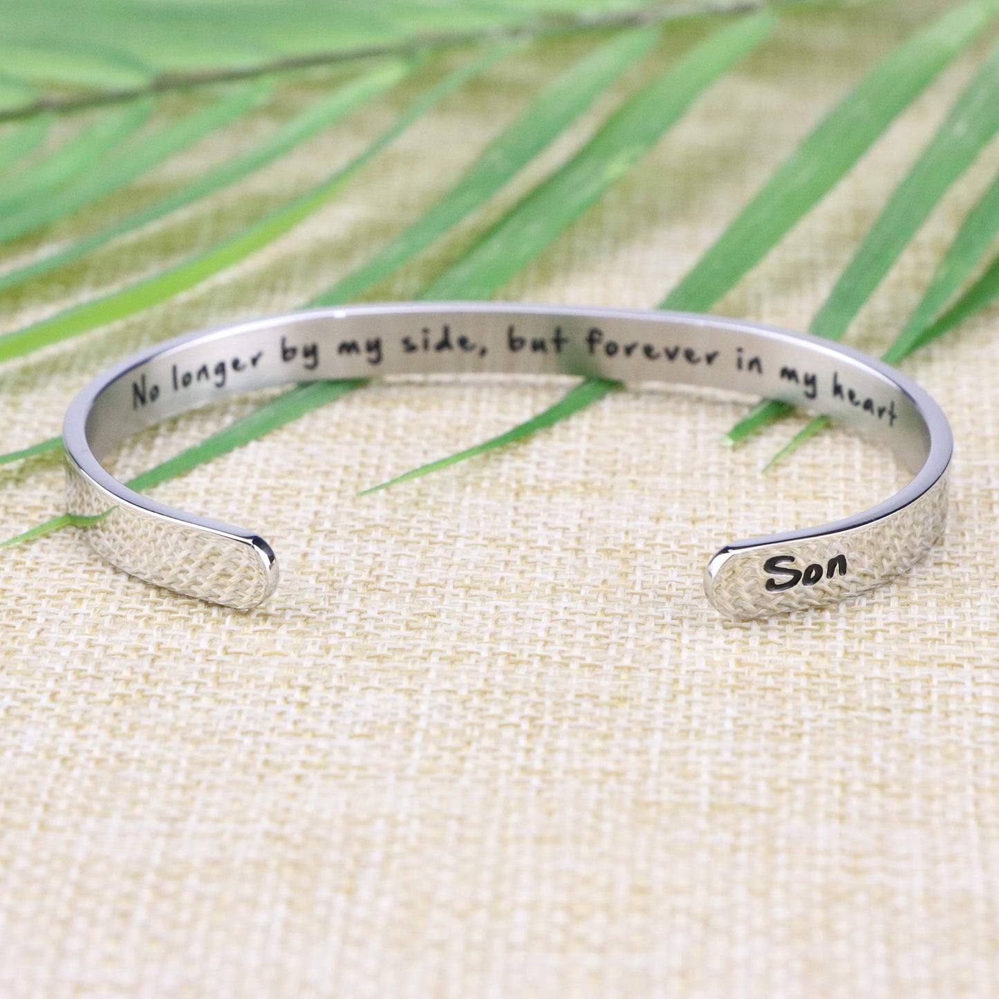 JoycuFF Memorial Gifts for Loss of Son Personalized Sympathy Bracelets Jewelry for Her Women Loss of Loved One Remembrance Mantr