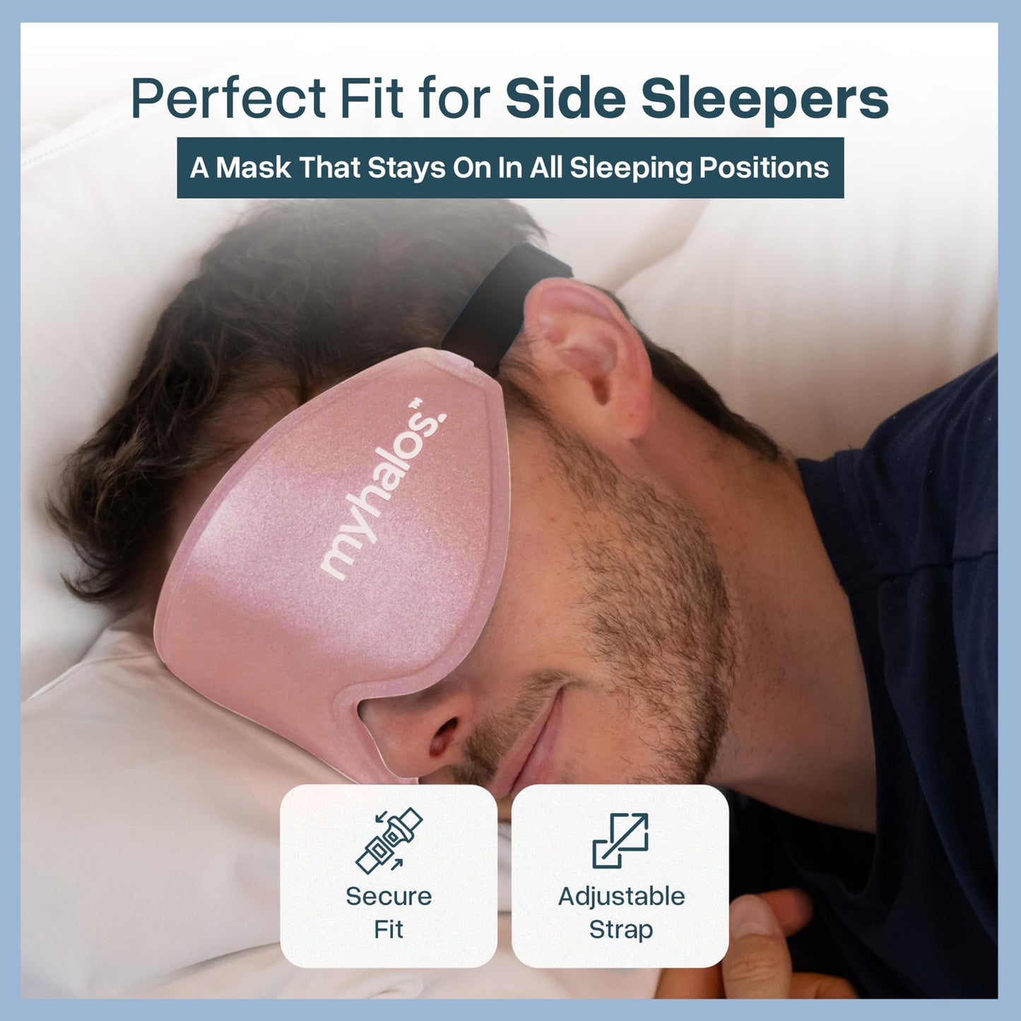 MyHalos® Sleep Mask – 3D Blackout Eye Mask for Women & Men, Side Sleepers, Zero Pressure Memory Foam Eyelash Friendly, Breathable,Award-Winning Sleep Aid for Travel (Peach Orange, 1 Count (Pack of 1))