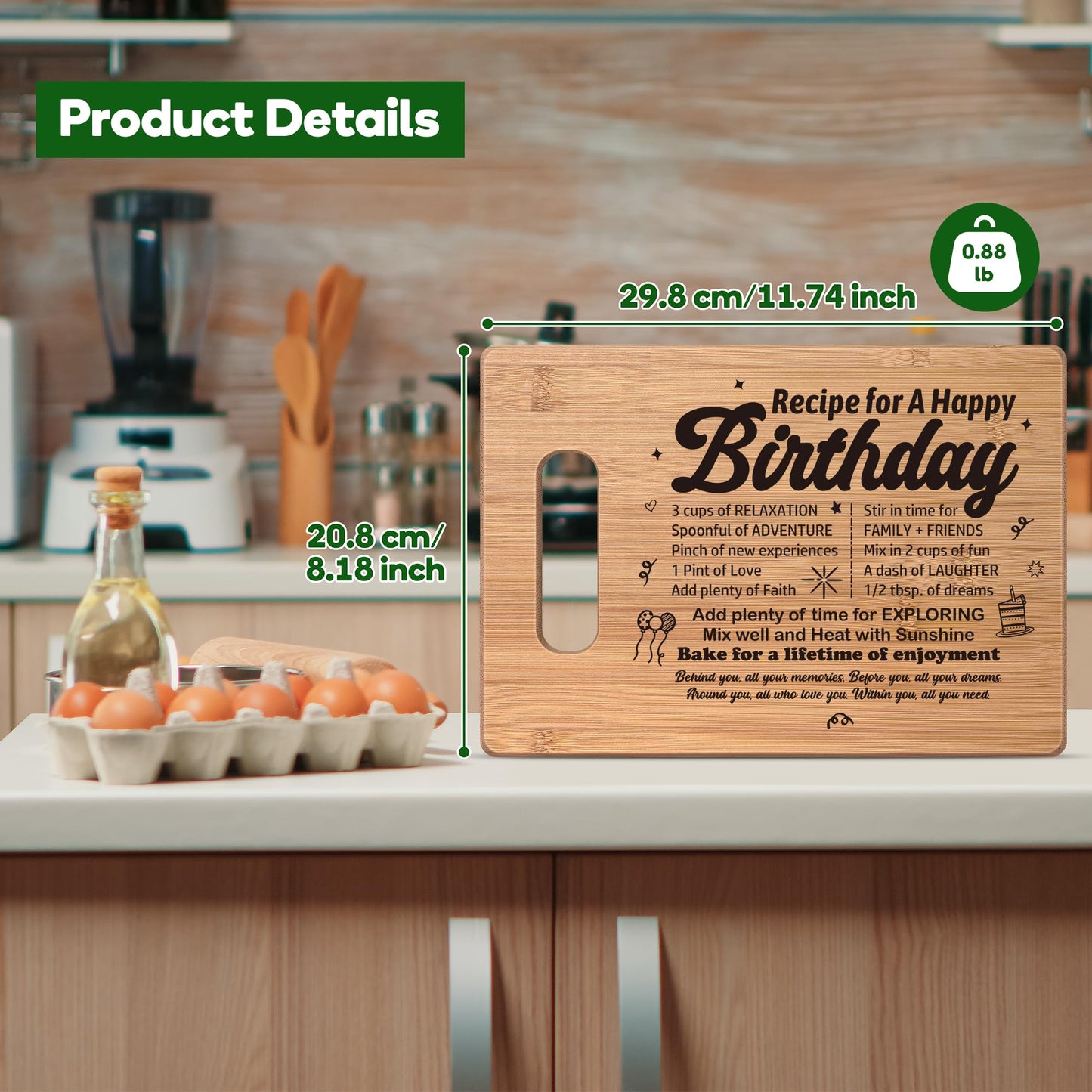 Birthday Gifts for Women Men,Best Friend Birthday Gifts for Her Him,Year Old Birthday Gifts for Women Friendship,Birthday Gift Ideas for Dad Mom Sister Girls,Happy Birthday Decorations Cutting Board