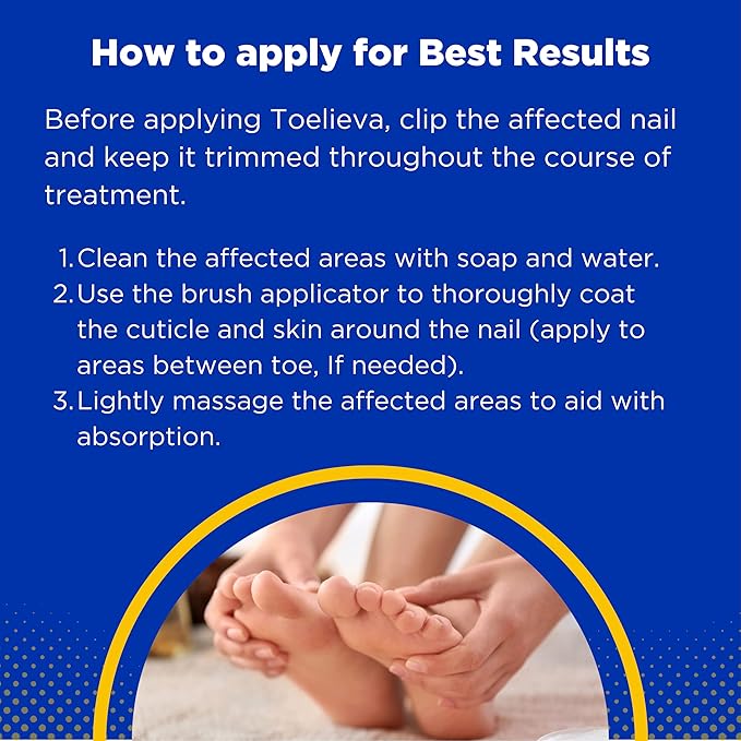 Baar Products - Toelieva Antifungal Liquid Solution - 25% Undecylenic Acid, Organic Olive Oil, Grapefruit Seed Extract - Maximum Strength - Fights Fungus Under & Around Toenails - 2 oz