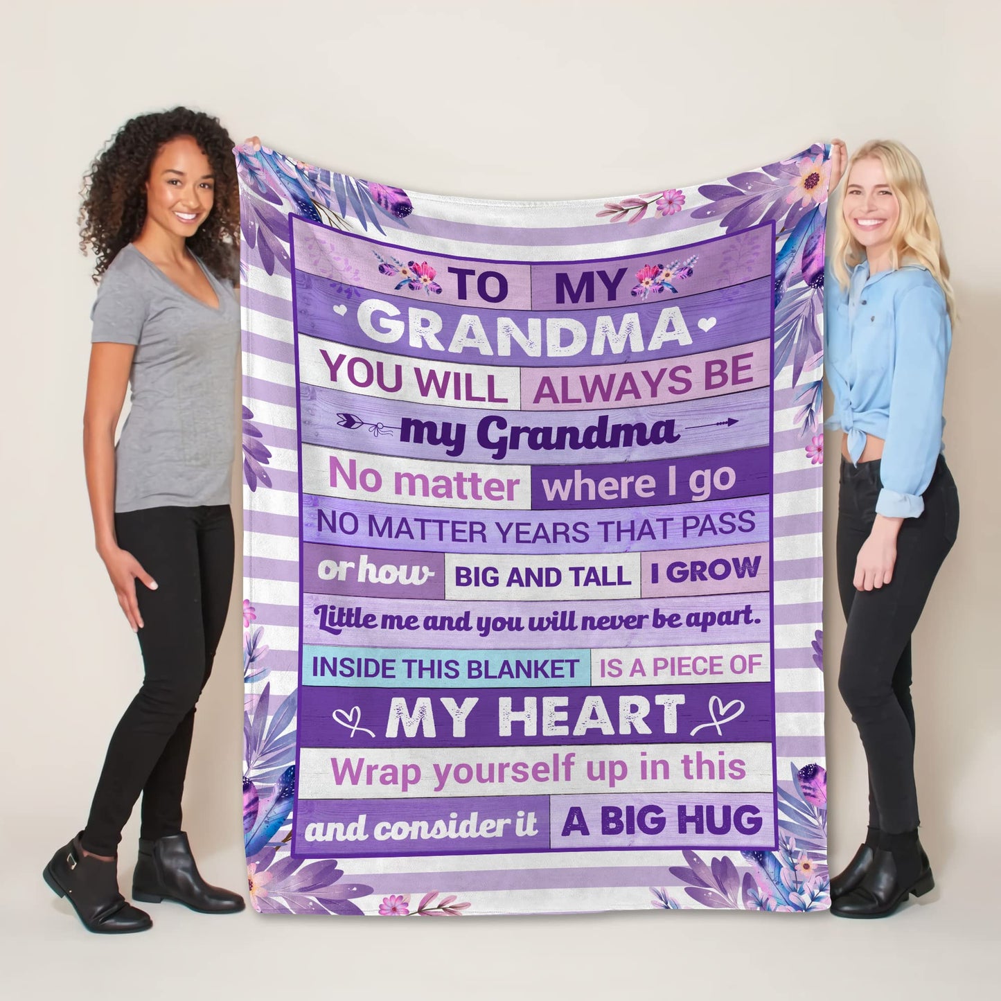 Fastpeace Gifts for Grandma – Mothers Day, Birthday Gift from Granddaughter, Grandson, or Grandkids, Soft and Cozy Blanket for Grandma, Warm and Comfortable Blanket Throw 50x60 inches