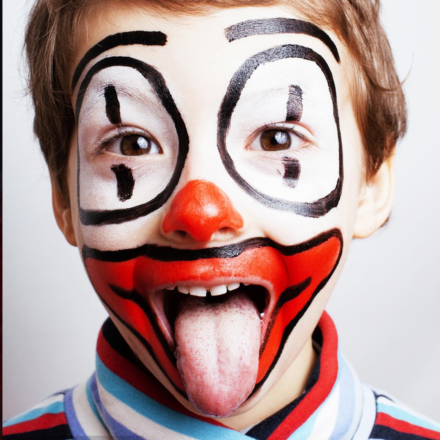 SUNNYVALE Halloween Clown Red Face Body Paint Stick Cream, Sweatproof Eye Black for Adults Sports, Hypoallergenic Grease Foundat
