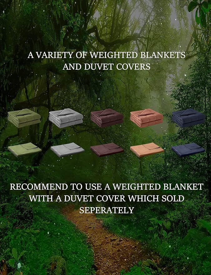 BB BLINBLIN Weighted Blanket Heavy Blanket for Cool & Restful Sleep, Premium Soft Material and Glass Beads (Veridian Green, 60''x80'' 12lbs), Suit for Adult(~110lb) Use on Queen/King Bed
