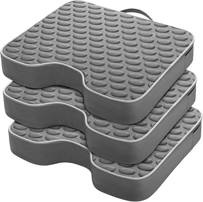 Stadium Seat Cushions - Portable Bleacher Cushions with 2.5" Extra Thick High-Density Foam and Massage Dots, Fashion Outdoor Seat Cushions for Sports Events, Travel, Camping, Chairs - 3 Pack