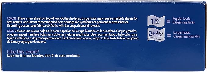 Clorox Fraganzia Fabric Softener Dryer Sheets, Lavender Scent - Wrinkle Reducing Scented Softening Laundry Dryer Sheets for Great Smelling Clothes, 105 Count
