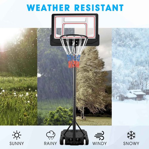HYPATA Portable Basketball Hoop Outdoor, 4.7-6.9 FT Adjustable Basketball Hoop for Kids and Adults in Outdoor/Indoor,with Sturdy Base and Backboard,Easy Assembly for Home Use