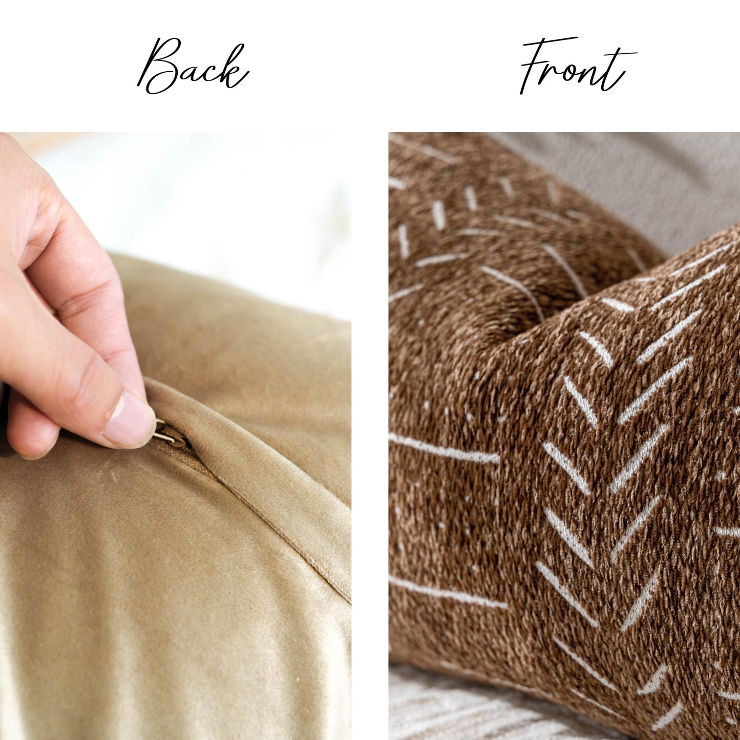 BlissBlush Brown Boho Lumbar Throw Pillow Cover 14X36, Decorative Long Accent Body Lumbar Pillow for Bed, Farmhouse Woven Textured Lumbar Pillowcase for Couch (Cover ONLY)