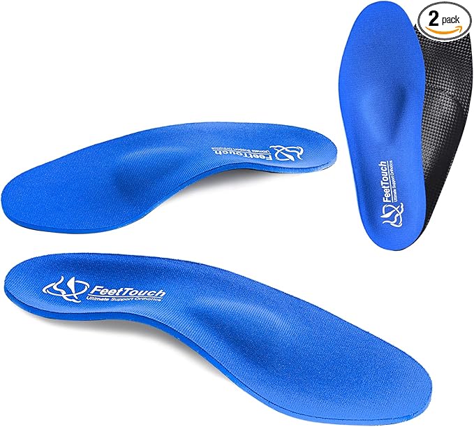 FeetTouch Strong High Arch Support Metatarsal Pad Orthotics for Morton's Neuroma,Ball of Foot Pain, Metatarsalgia Plantar Fasciitis Inserts with Poron Heel Cushion