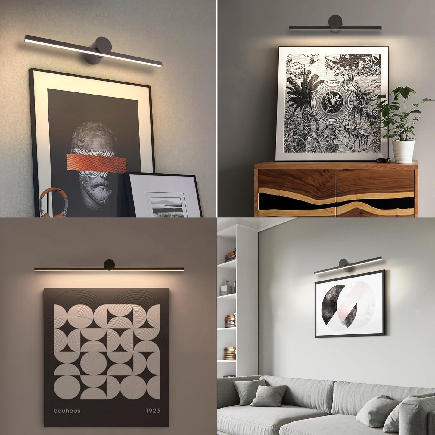 ZitoStory Battery Operated Picture Light for Wall with Remote,Minimalism Wireless Dimmable Art Lights for Paintings Rechargeable Gallery Light Artwork Lighting for Canvas, Portrait (Black,23'' Inch)