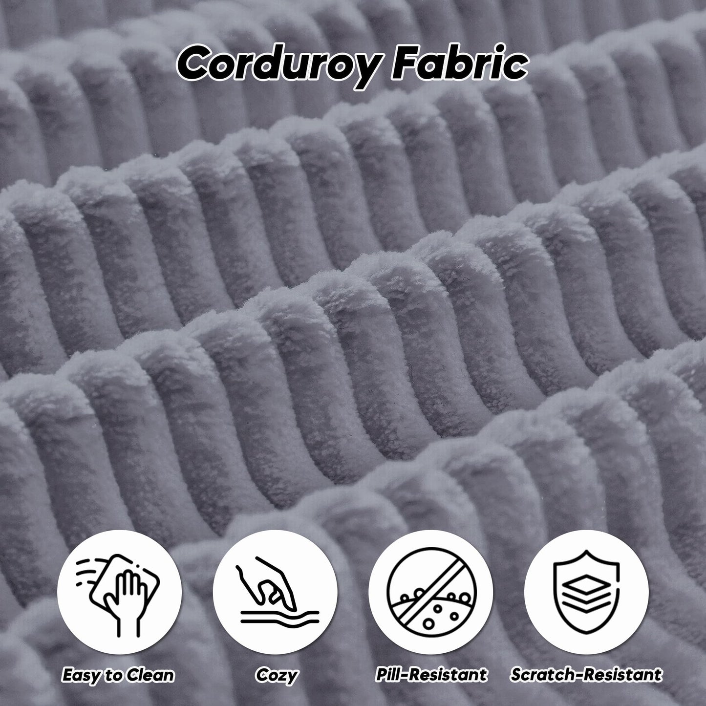 ZEIINPA Comfy Convertible Folding Mattress Couch, Floor Sofa Bed with Fixed-Shape Frame, Corduroy Floor Sofa with Armrest, Floor Sofa Lounge Couch for Living Room Bedroom Lounge Studio,Grey