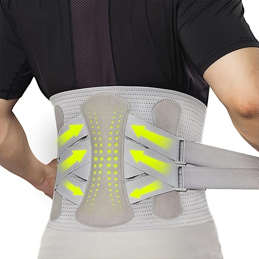 aoFIT Back Brace for Men Lower Back Pain Women Relief with 360-Degree Biochemical Hug Support without Suspenders Back Support Belt Soft Breathable Fabric Lumbar Support for Herniated Disc Sciatica S
