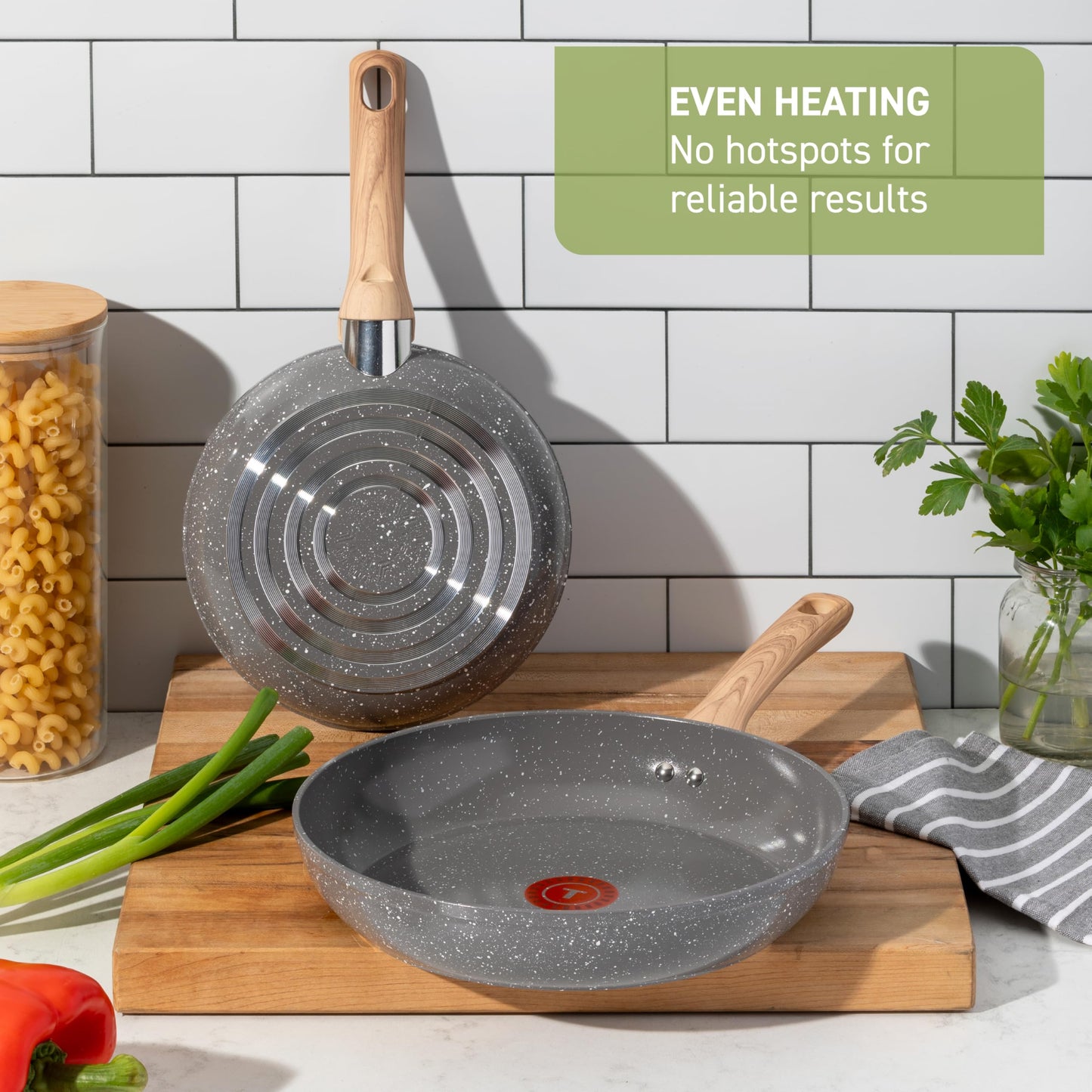 T-fal Revive Ceramic Cookware Sets, Pots and Pans Set Nonstick, (12 pieces), Ceramic Non stick Coated, Frying Pan, Oven Safe Up To 350°F, Grey Granite