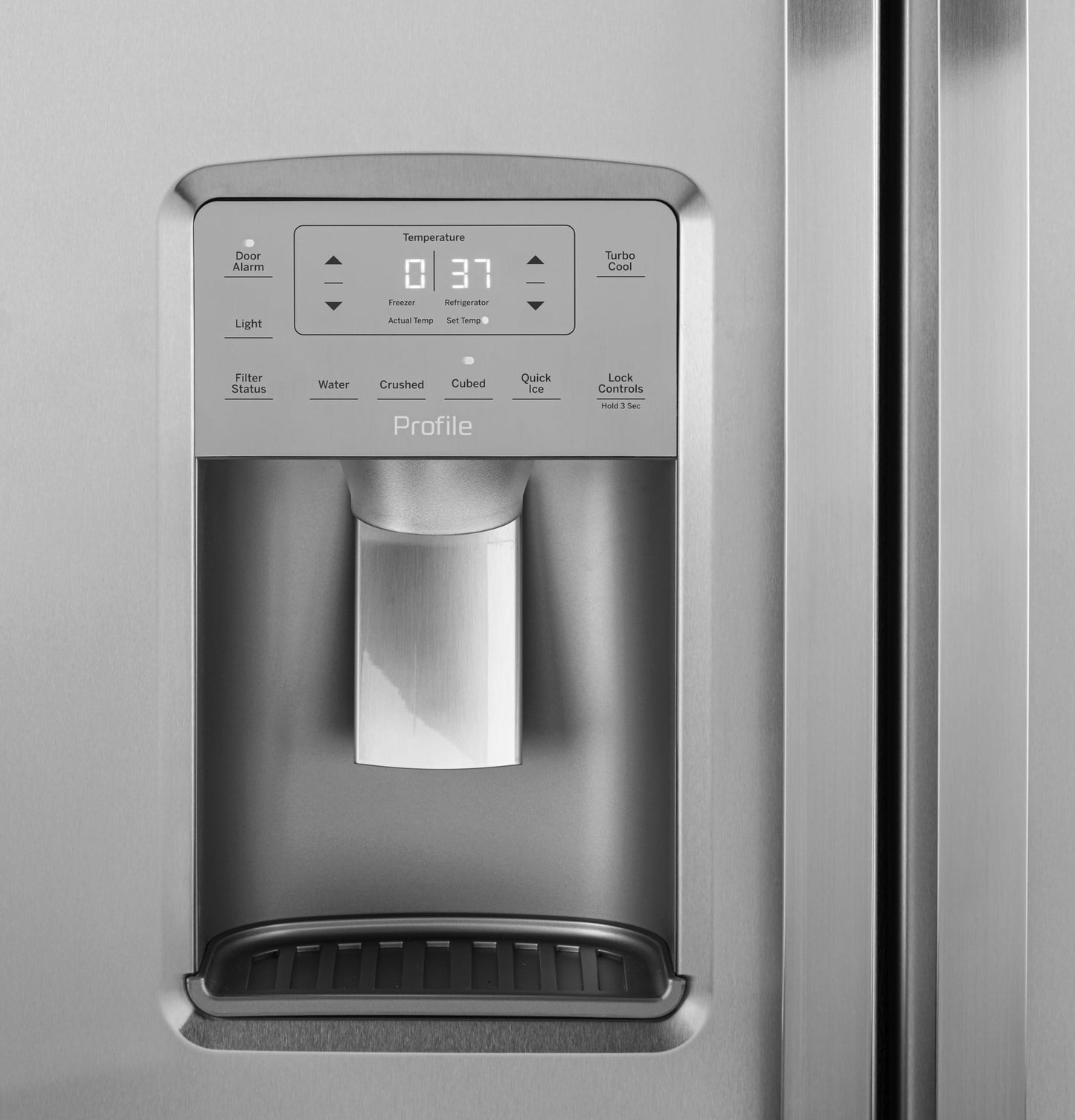 GE Profile 25.3 cu. ft. Side by Side Refrigerator in Fingerprint Resistant Stainless Steel PSE25KYHFS