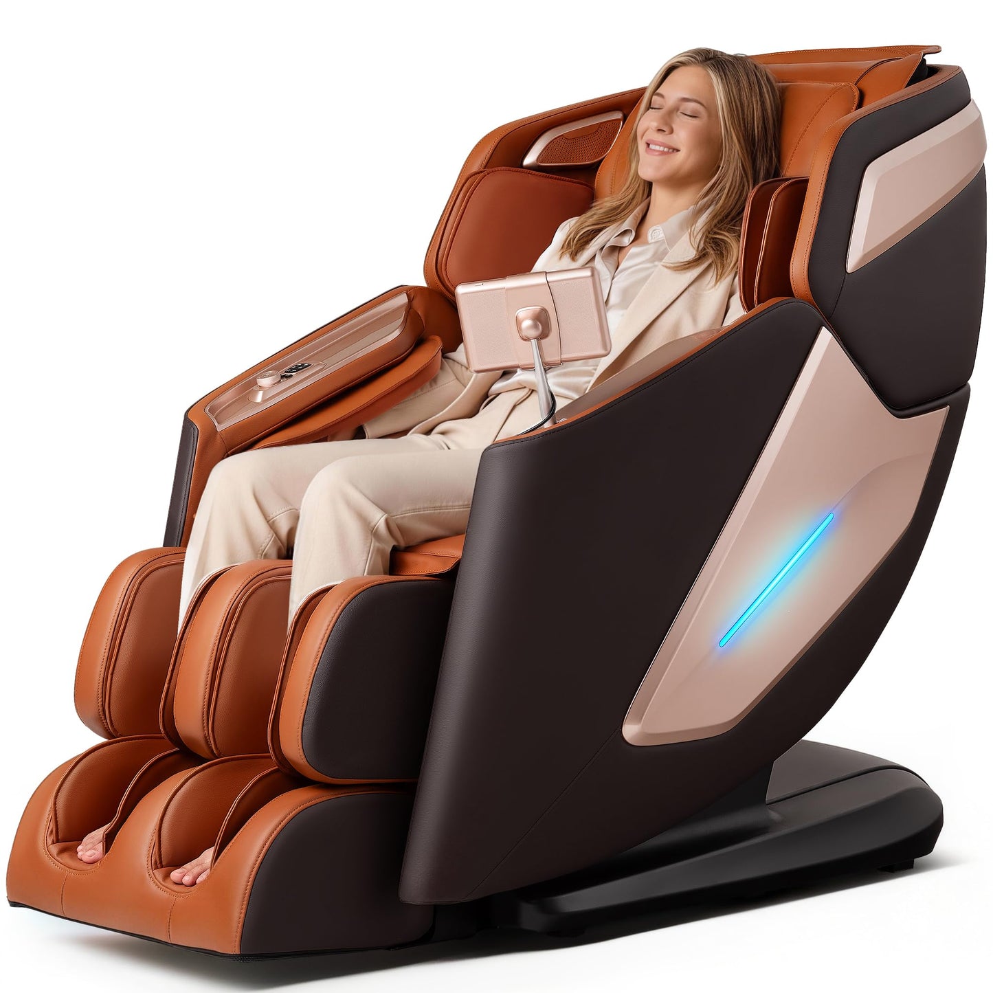 4D Massage Chair, Full Body Massage Chair, Zero Gravity Recliner w/ Intelligent Voice Control, 53.14" SL Track, Electric Calfrest Extension, 12 Auto Modes, USB Type-C, Bluetooth Speaker, TFT Screen