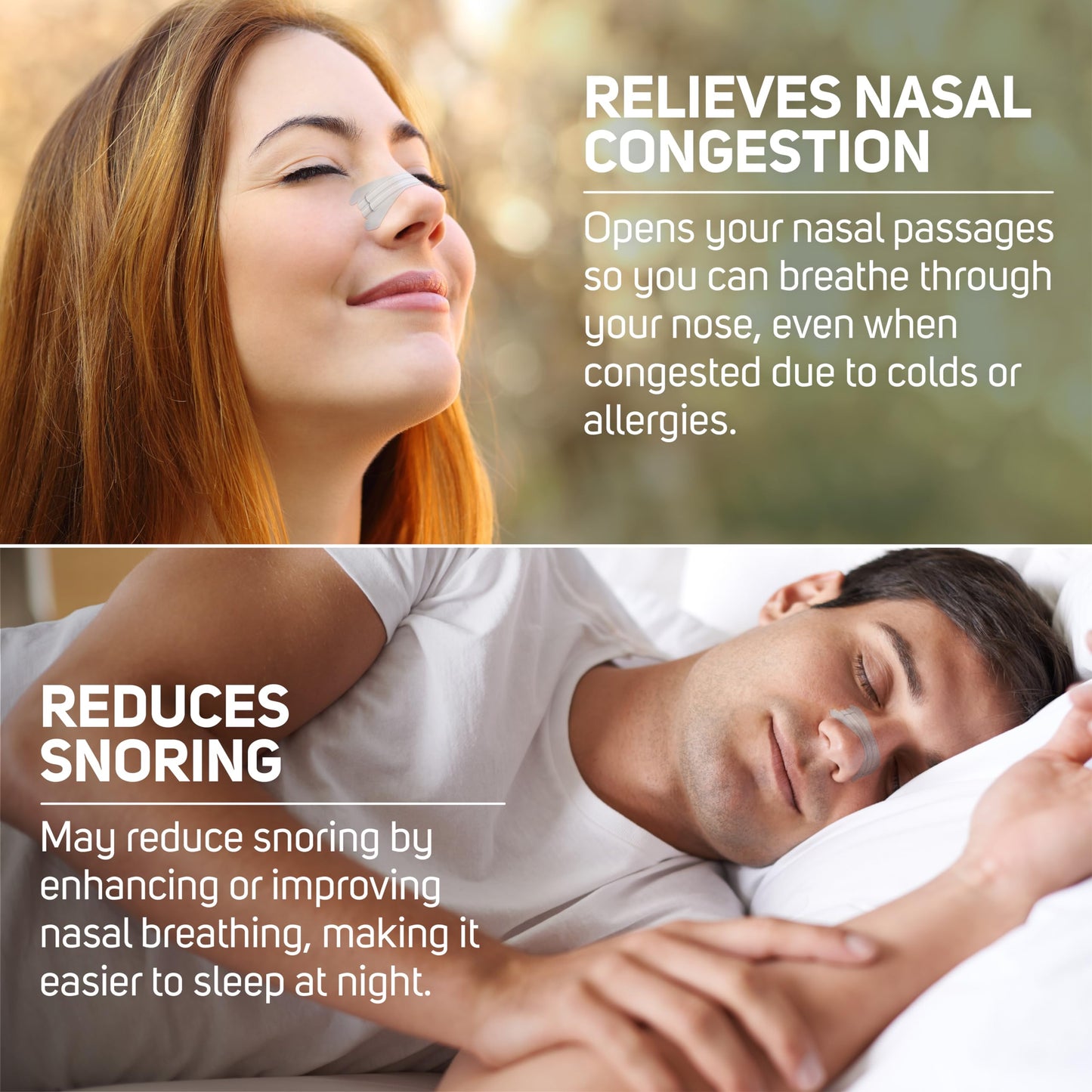 Clear Passage Nasal Strips Large, Clear, 50 ct | Works Instantly to Improve Sleep, Reduce Snoring, Relieve Nasal Congestion Due to Colds & Allergies