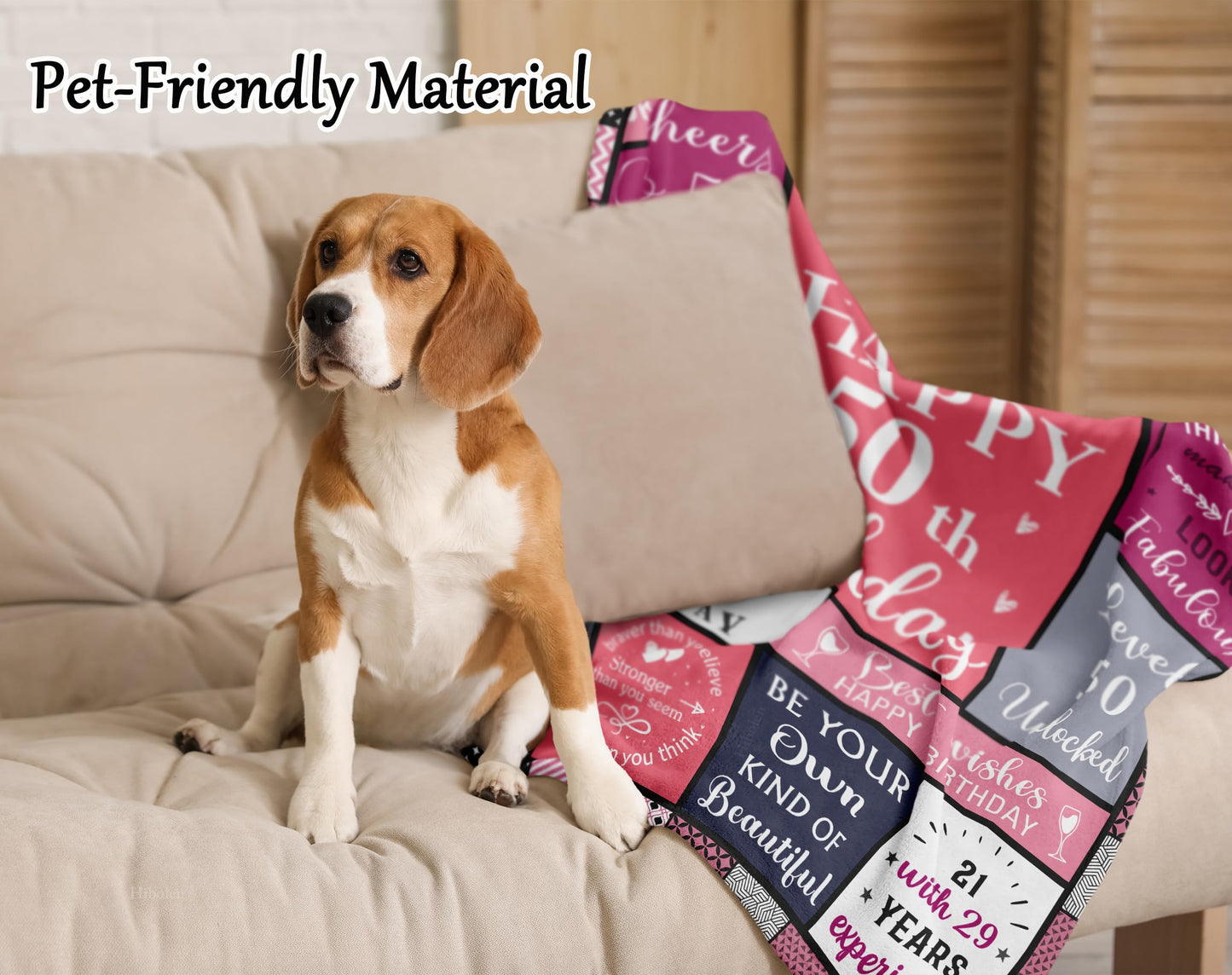 Hibolen 50th Birthday Gifts for Her Blanket 50"x60", 50th Birthday Gifts for Women, 50th Birthday Decorations, Best Gift for 50th Birthday/50 Year Old Woman, 50 Year Old Gift, 1975 Birthday Gift Ideas