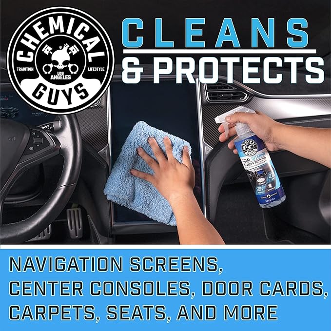 Chemical Guys Total Interior Cleaner & Protectant – Chemical Guys Interior Cleaner, Cleans & Protects Leather, Vinyl, Plastic, Rubber, Glass with a Streak-Free Finish — Cars, Trucks, SUVs, RVs, 32 oz