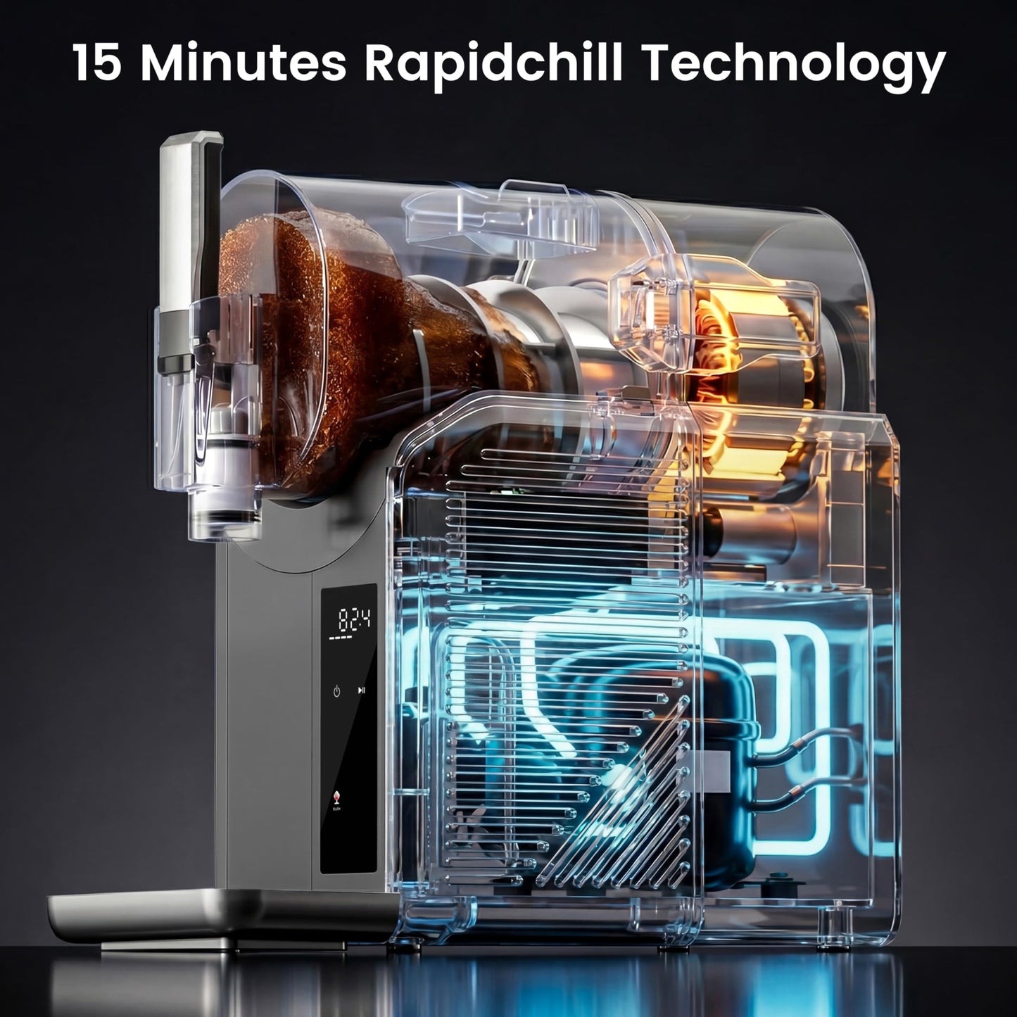 ZABINS Slushie Machine, 2L/68oz Frozen Drink Maker & Margarita Machine with 6 Presets and LED Display, No Ice Needed Slushy Machine for Home & Party
