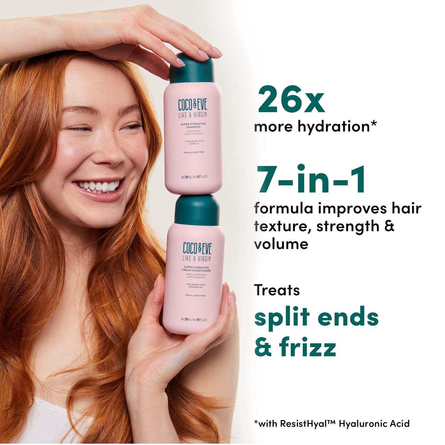 Coco & Eve Like a Virgin Shampoo & Conditioner Bundle Set - Natural, Sulfate free Hair Care with Argan Oil, Coconut and Avocado