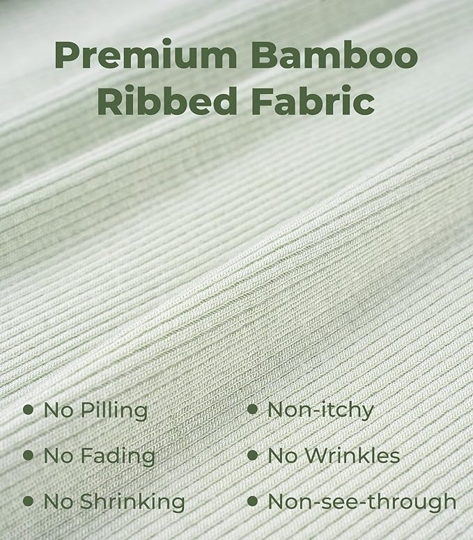 NACHILA Pajamas for Women-Viscose from Bamboo, Ribbed Racerback Tank Top Sexy Split Shorts Pajama Sets Cooling Sleep Cami Pjs