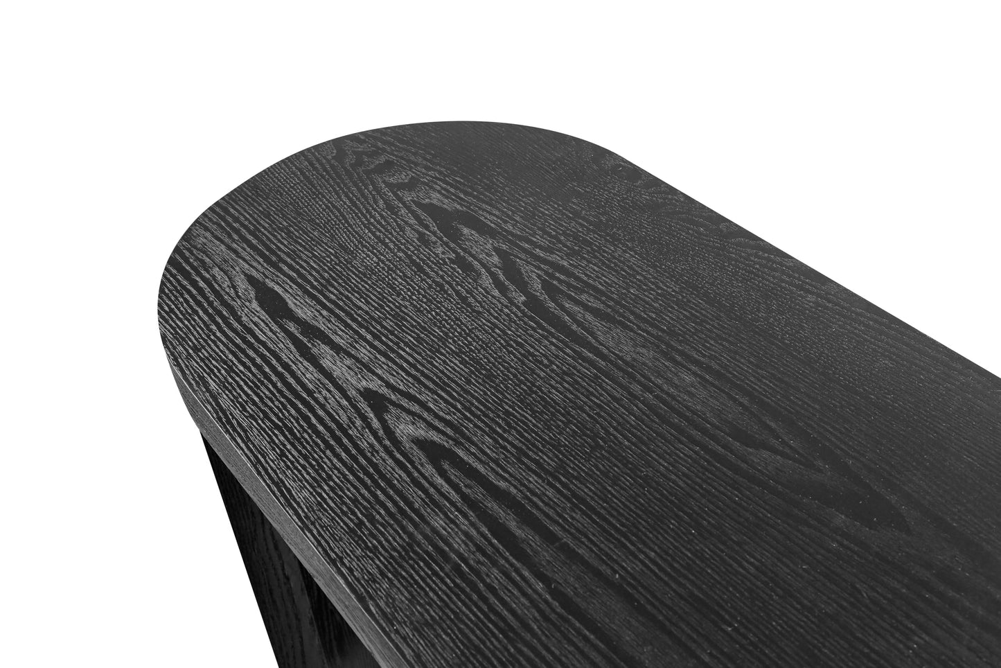 YOPENG Console Table for Entryway, 60" Farmhouse Long Curved Sofa Table Behind Couch, Modern Wooden Entryway Table Foyer Display Table, Narrow Black Tables for Living Room Hallway Entrance Corridor